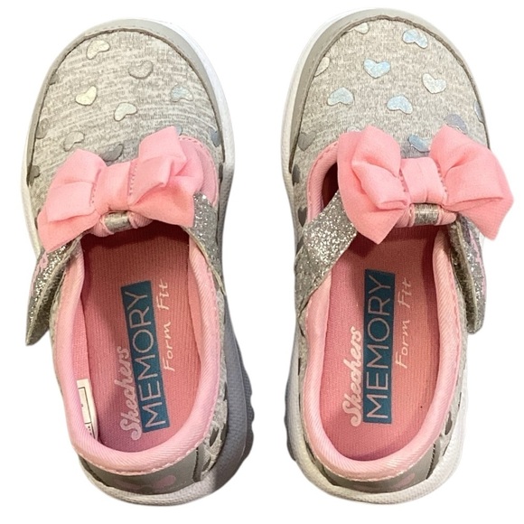 Skechers Go Walk Bitty Hearts Walking Sneakers, Grey & Pink - Size 6 NEW - Picture 6 of 8
